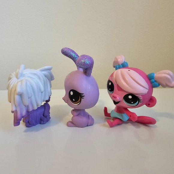 Hasbro Littlest Pet Shop Lot #4-172 Komondor Dog #2-S16 Rabbit #137 Minka Mark - Picture 4 of 5